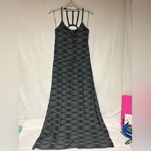 Athleta Black and Gray Midi Dress